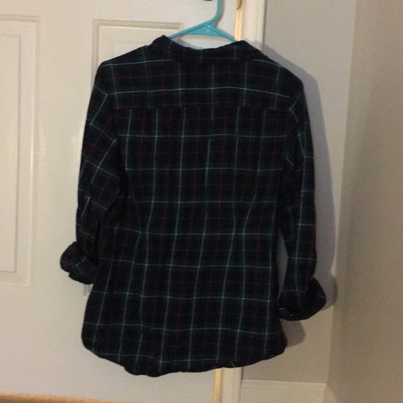 J Crew multi-colored fitted flannel blouse - Picture 2 of 3